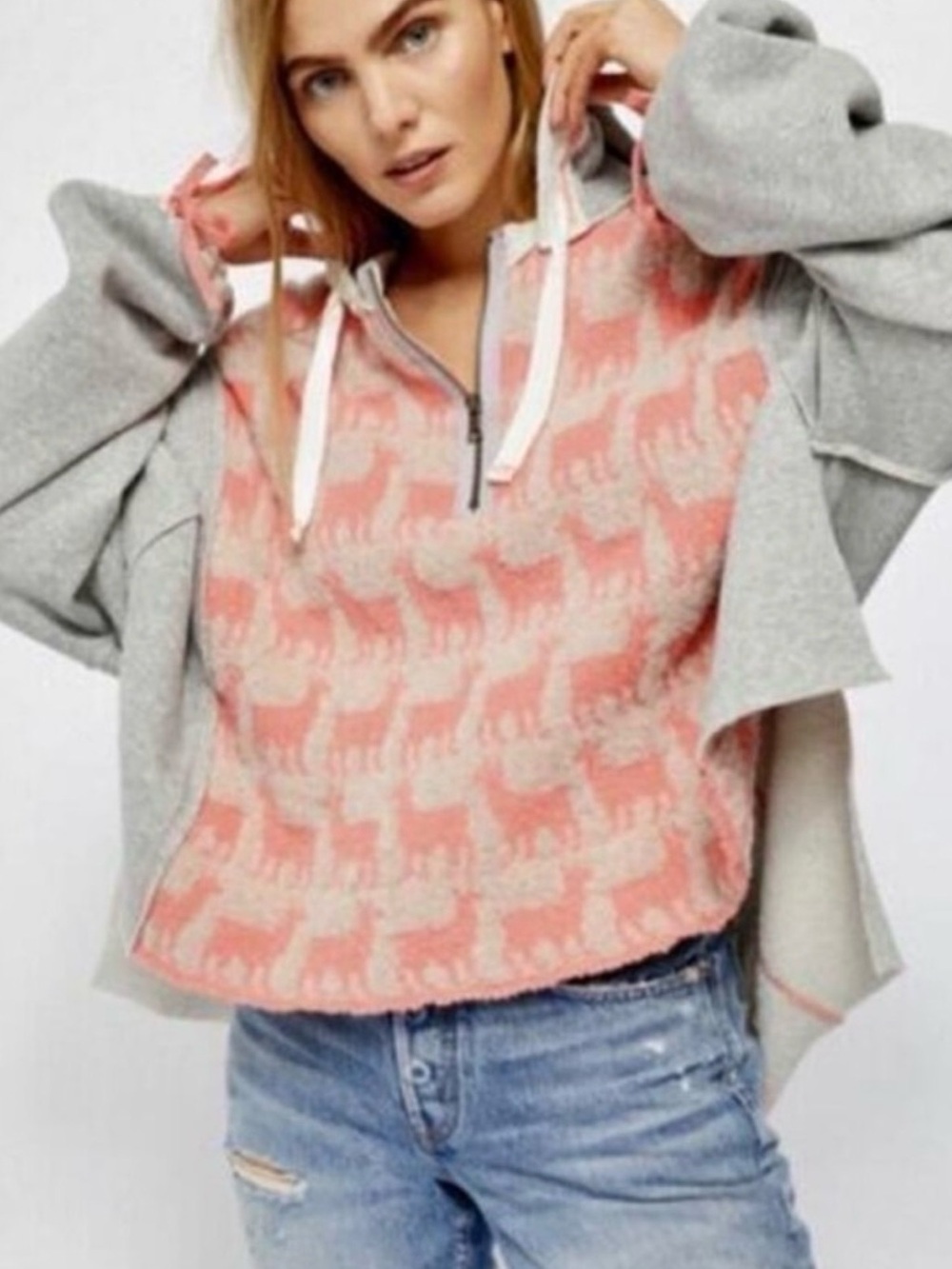 🦙 Free People Alpaca My Bags High Low Knit Sweater